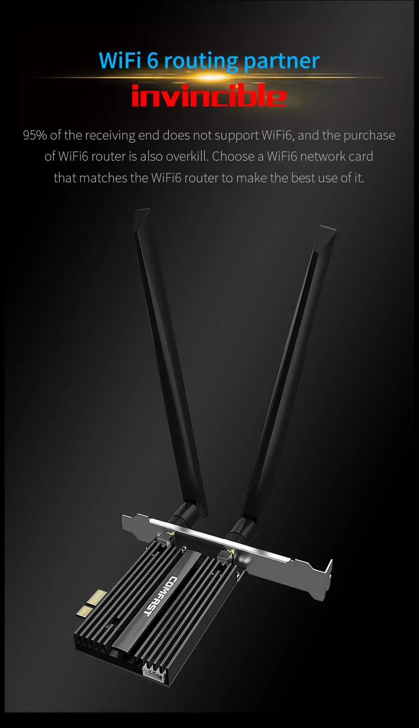 

Wifi 6 Dual band 3000Mbps AX200NGW PCI-E 1X Express Wireless Adapter 2.4G/5Ghz 802.11ac/ax Bluetooth 5.0 For AX200 Network Card