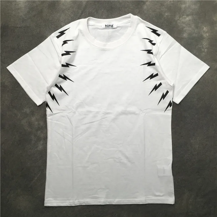 

Men New Novelty 2020 Shoulder lightning T Shirts T-Shirt Hip Hop Skateboard Street Cotton T-Shirts Tee Top kenye S-XXL #K15
