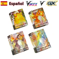pokemon card spanish shining cards game charizard vmax v tag team gx rainbow card battle carte trading children toy