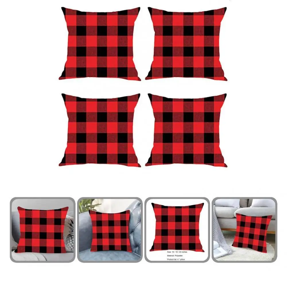 

1 Set Durable Throw Pillow Cover Christmas Themed Polyester Christmas Cushion Case Anti-deformed Throw Pillow Cover