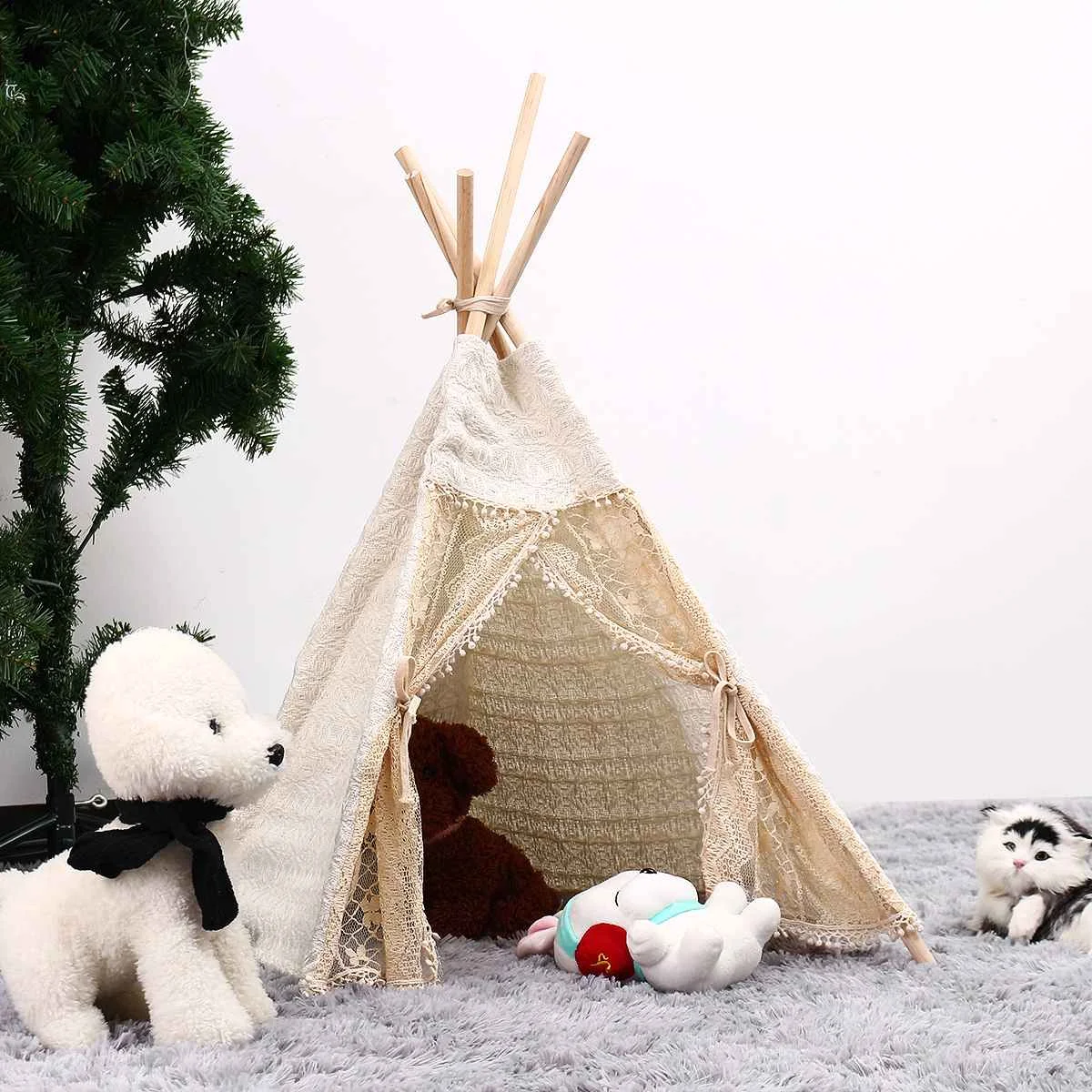 Большая холщовая палатка вигвам 80 см для детей спящих новорожденных