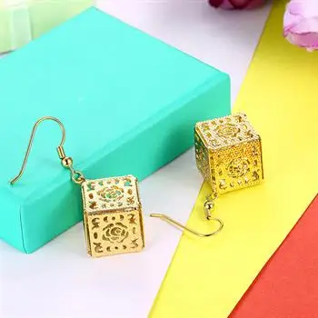 

square gold earrings bling drop earrings 2020 aesthetic korean earrings 2021 bamboo hoop cute earrings