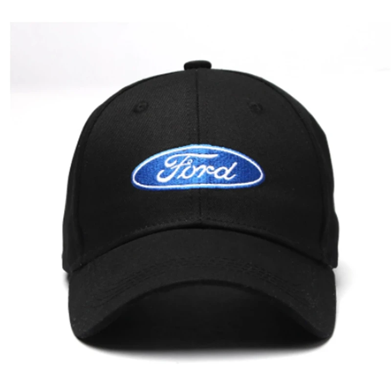 

New Style Metal Buckle Motocycle Rascing Snapback Women Hat Unisex Embroidery Ford Car Brand Logo Casual Black Baseball Cap Men