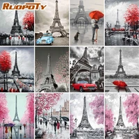 ruopoty diy painting by numbers tower 40x50cm handpainted gift adult coloring by numbers landscape home bedroom wall artwork