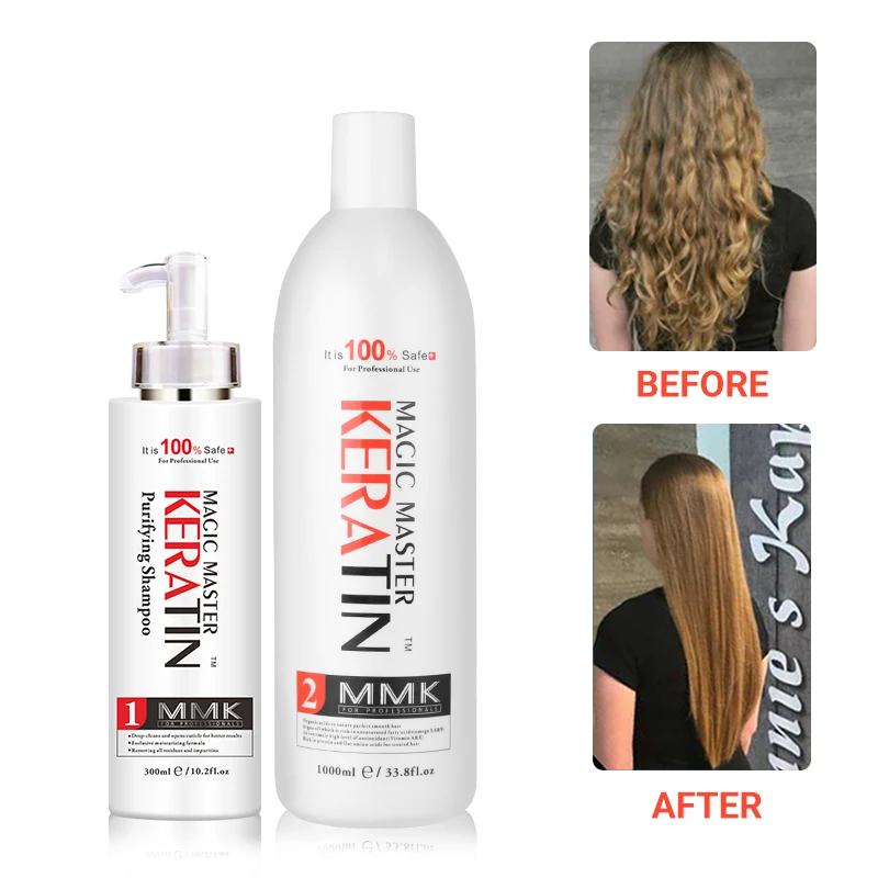 

Christmas 1000ml Without Formalin Brazilian Keratin Treatment +300ml Purifying Shampoo Straighten and Treatment Damage Hair