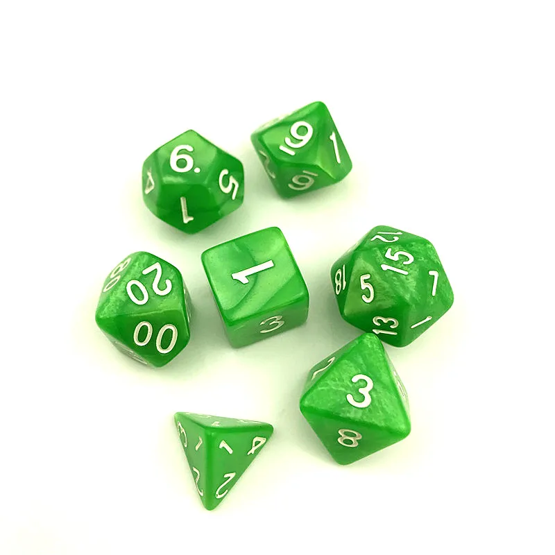 7 шт./компл. кости D4-D20 многосторонний игральные кости 9 видов цветов Настольный полиэдральный набор акриловых Пластик детский набор игрушек - Цвет: 2