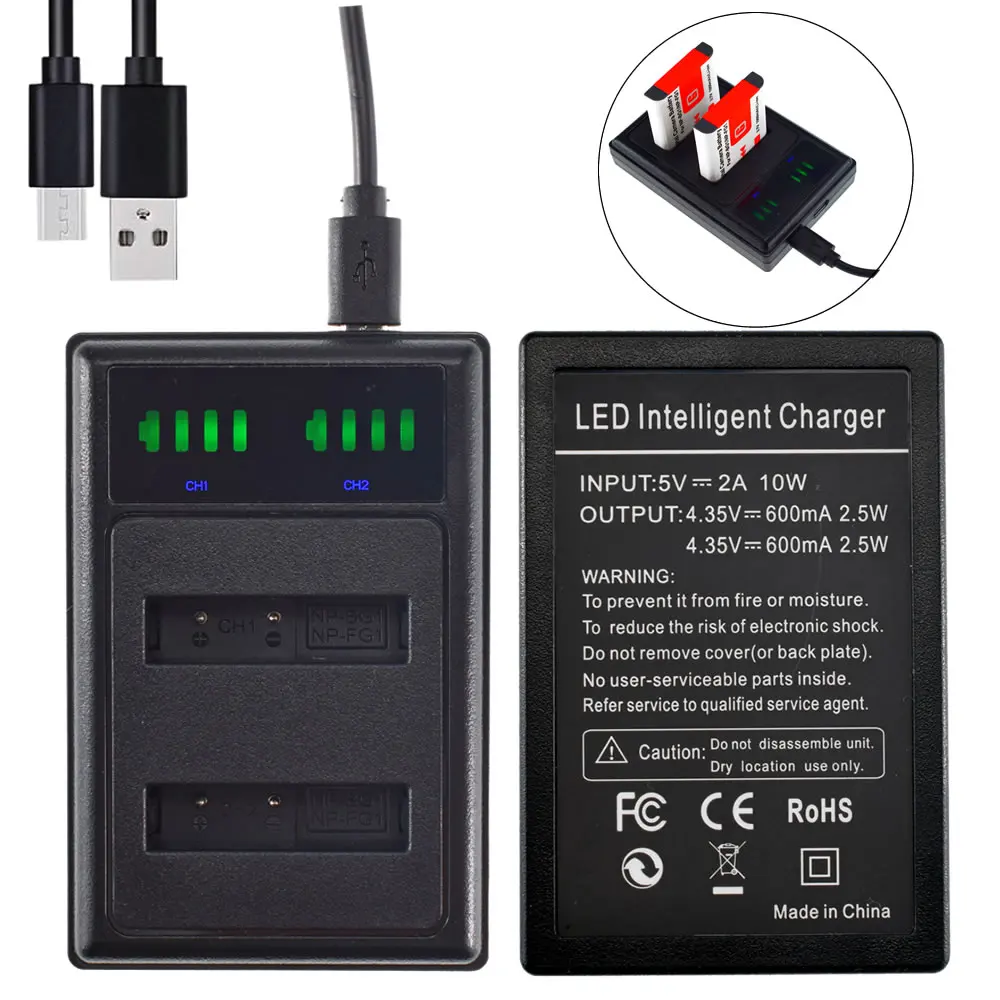 3 литий-ионных аккумулятора типа G NP-BG1 + зарядное устройство USB для камеры Sony серии