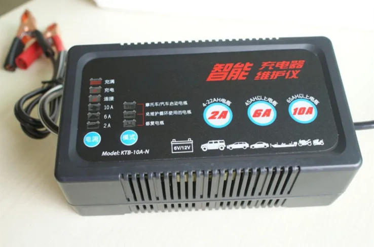 6V 12V Smart Car Motorcycle Battery Charger Full Automatic 2A 6A Lead-Acid AGM GEL Dry Batteries Power Charging Tool 6 V 12 Volt