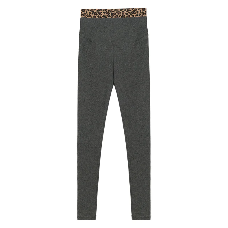 

2940# Leopard Patchwork High Waist Cotton Maternity Skinny Legging Belly Pencil Pants Clothes for Pregnant Women Casual Autumn