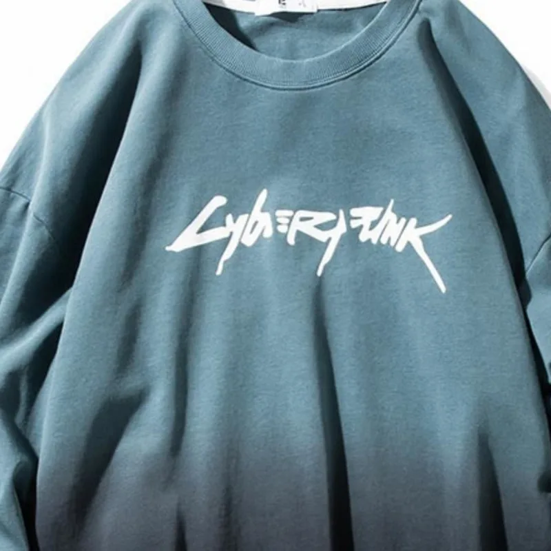 

Sweatshirts For Men Spring Autumn Thin Long Sleeve Loose Gradient Color Pullover Stitching Sports Tops Tide Brand Male Clothes