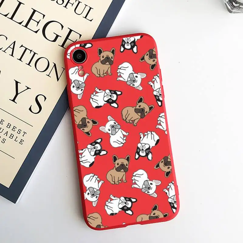 

Pug French Bulldog cute animal luxury shell Phone Case Candy Color for iPhone 6 7 8 11 12 s mini pro X XS XR MAX Plus