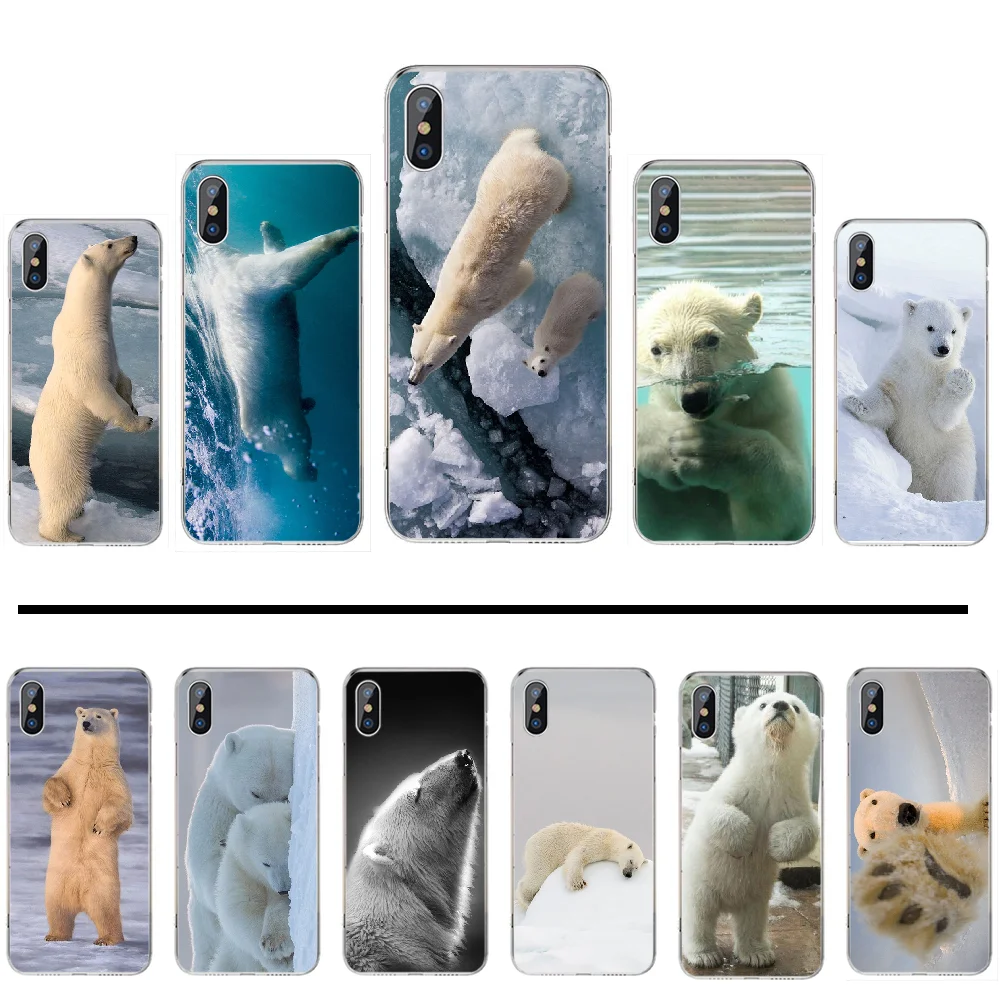 Полярный медведь Рождество прекрасный животное Bling capa милый чехол для телефона