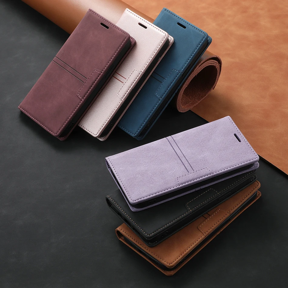 

Leather Wallet Phone Case For OPPO F19 Pro Plus F17 A8 Reno 3 5G A15S A31 A52 A55 A72 A91 A92 A92S A93 A94 Flip Card Slot Cover