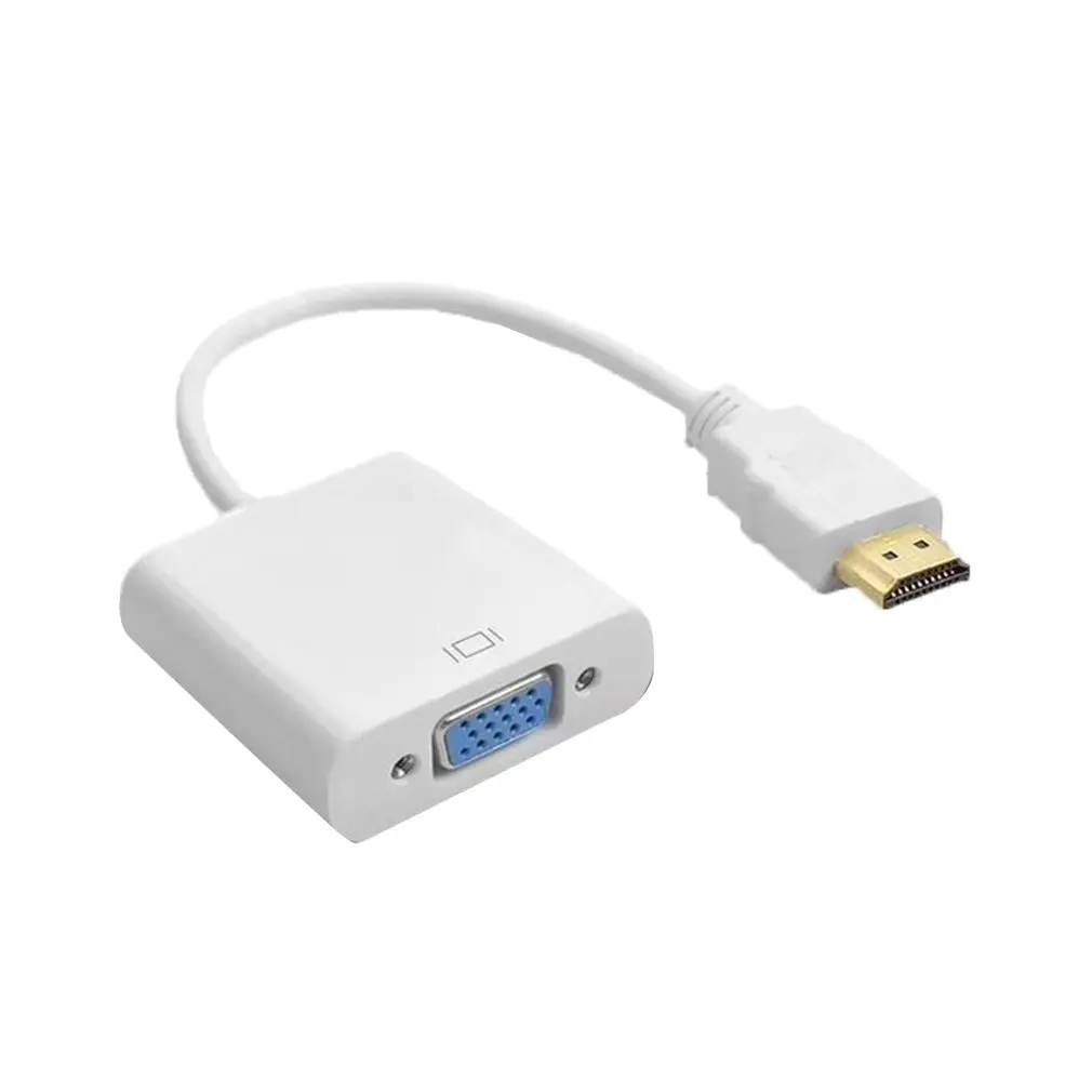 white HDMI в VGA адаптер 1080P мужской в Famale конвертер адаптер 1080P цифро-аналоговый видео аудио для ПК ноутбук планшет - Цвет: white
