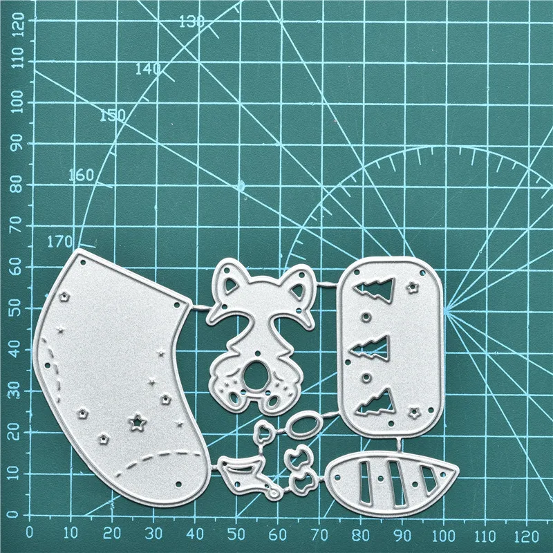 DiyArts рождественские носки с милым медведем металлические Вырубные штампы новые