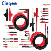 cleqee p1600d multimeter test leads kit 4mm banana plug wire test probe cable ic test hook clip diy electronics automotive tool