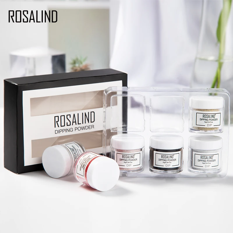 ROSALIND Dip порошок Набор ногтей голографический блеск набор для украшения все