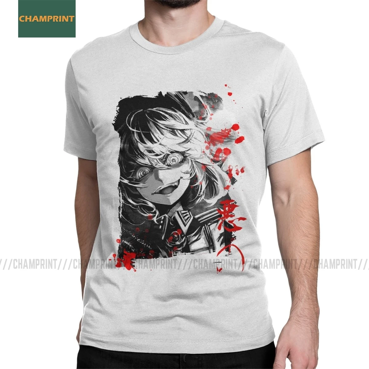 Мужские Youjo Senki Таню футболки модель солнечных очков Von Empire War зла аниме 100% хлопок