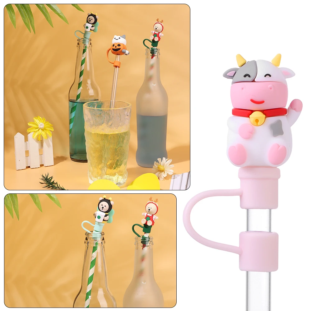 

Drinkware Splash Proof Reusable Dust-proof Silicone Straw Plug Drinking Dust Cap Straw Tips Cover Cup Accessories