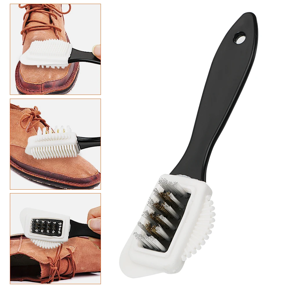 

Cleaning Tool Silicone Copper Wire Shoes Brush Multifunction 3 Sides Shoe Brush S Shape For Nubuck Suede Boot Shoes
