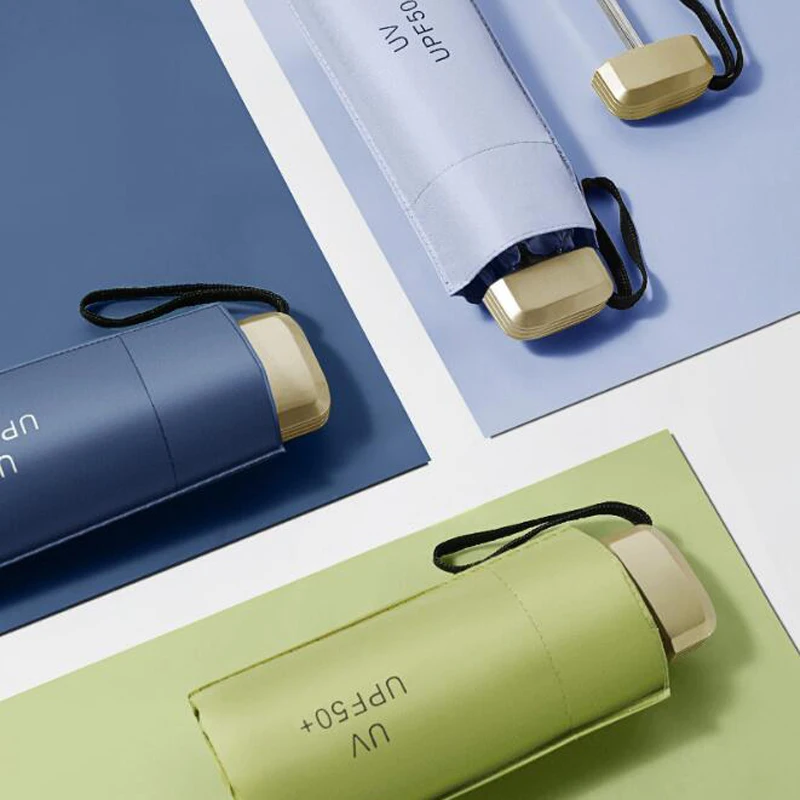 Маленький плоский Модный складной зонт от дождя для женщин и подарков мужчин