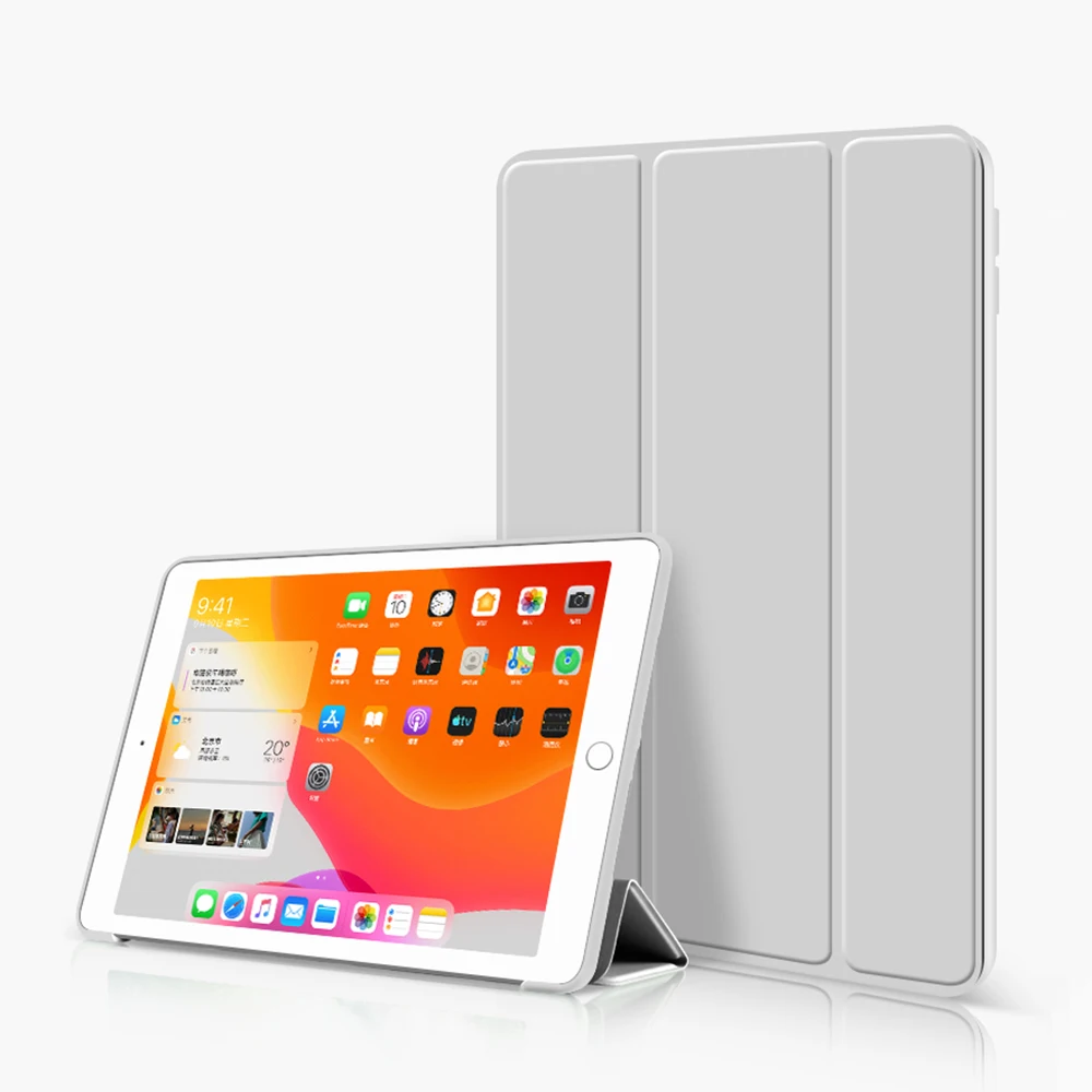 7-го поколения, трехслойный смарт-чехол, funda для iPad, 10,2 дюймов, Автоматический Режим сна/пробуждения, светильник, весовая подставка, силиконовый чехол, A2200, A2198, A2197