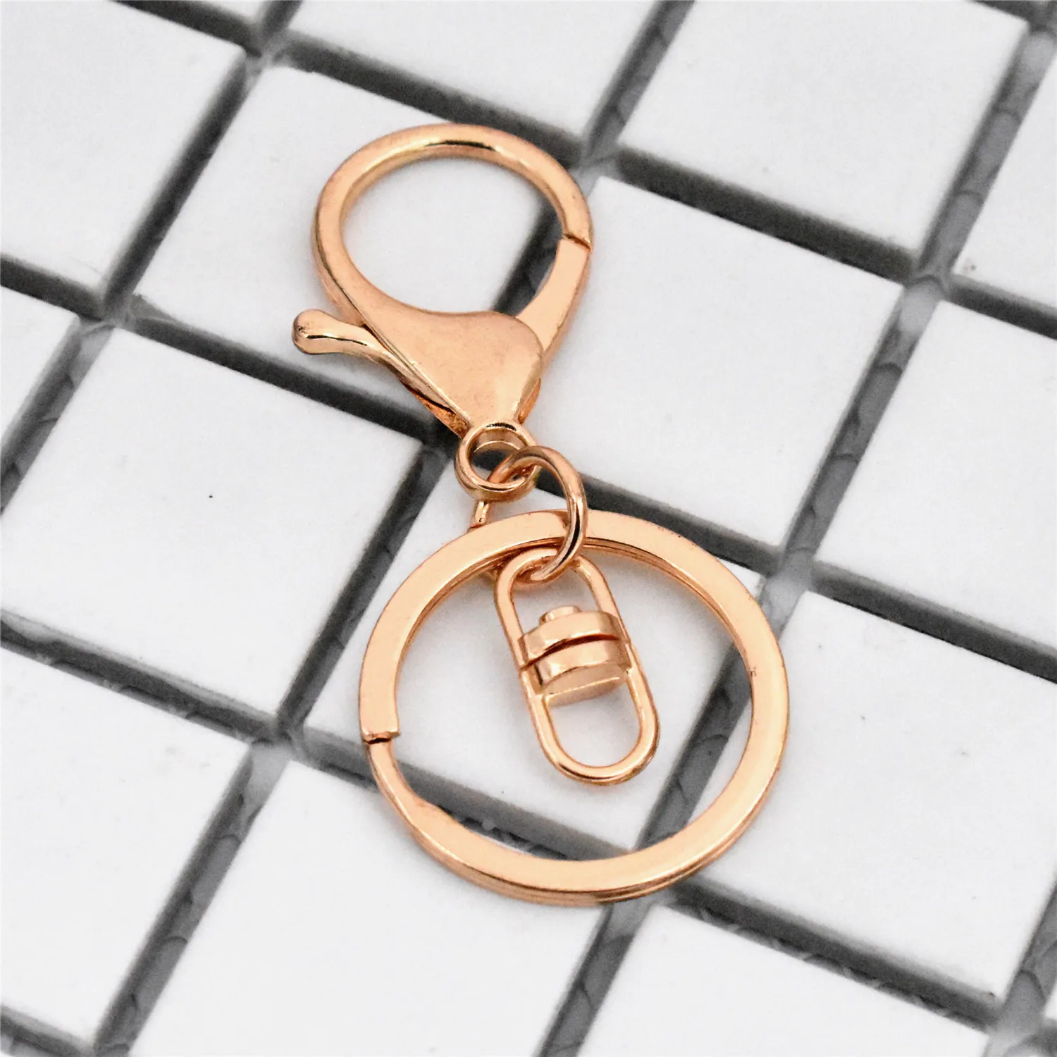 kc-gold Новинка, 5 шт./лот, 8 цветов, брелок с покрытием, длинный 70 мм, застежка-карабин, крючок, брелок, раздельный, для ключей, фурнитура для брелка - Цвет: kc-gold