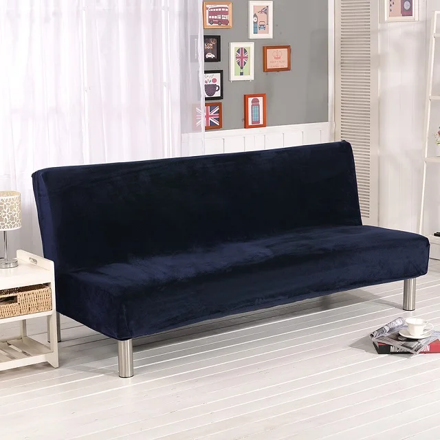 Navy blue Sofa Cover Зимний плюшевый чехол для дивана все включено чехол для дивана без подлокотника без поручня чехол для дивана три сиденья Капа де диван - Цвет: Navy blue Sofa Cover