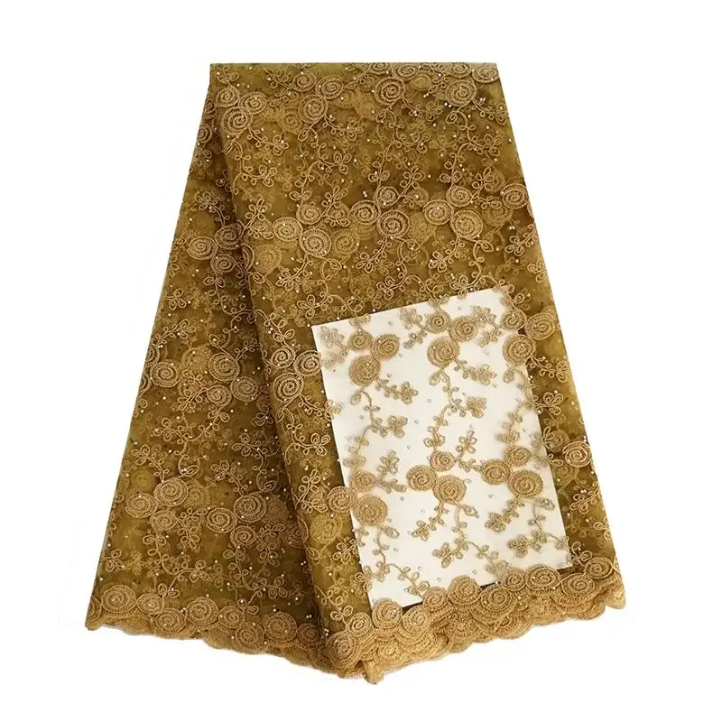 Кофейно коричневая африканская кружевная ткань 2020 высокое качество вышивка