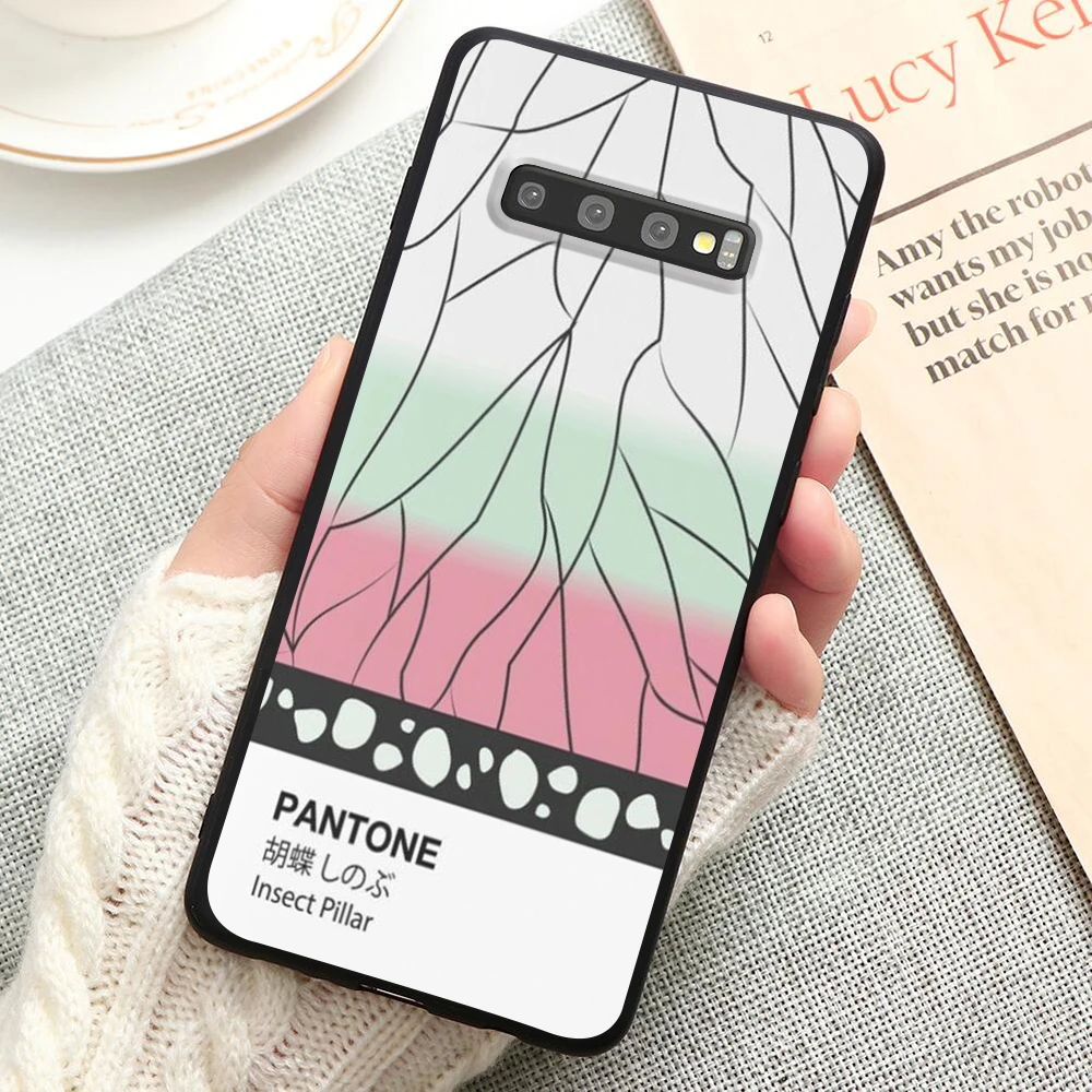 Черный стеклянный чехол для телефона Kamado Nezuko Kimetsu no Yaiba Demon Slayer Pantone Samsung Galaxy s20 Ultra s8