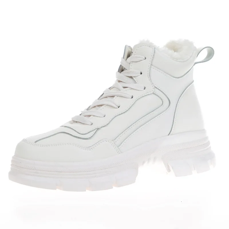Женские зимние ботинки модные кроссовки на платформе белая корзина спортивные