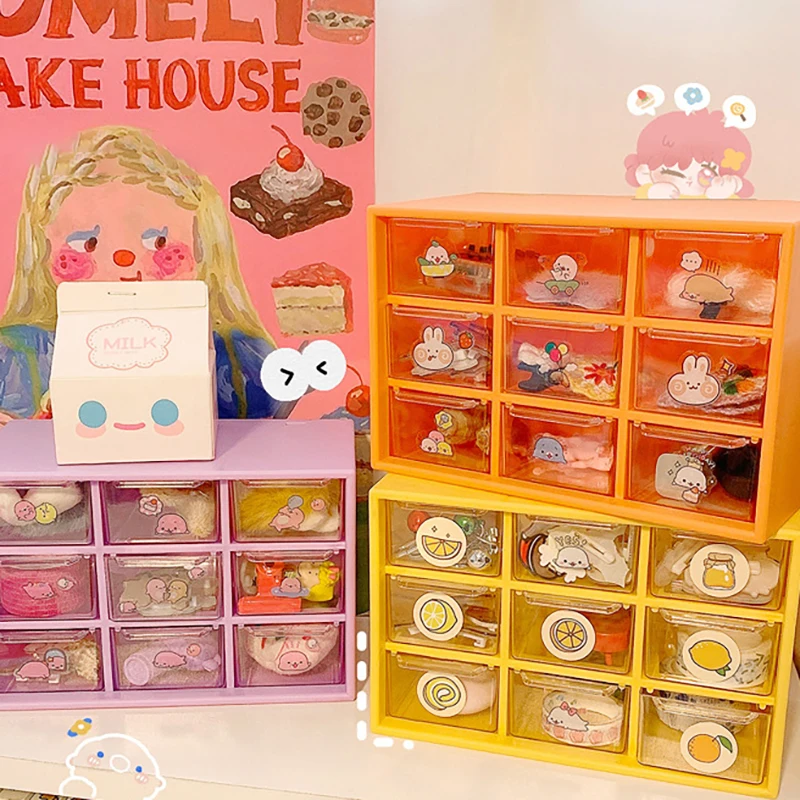 Настольный ящик для хранения с 9 отделениями канцелярский органайзер макияжа