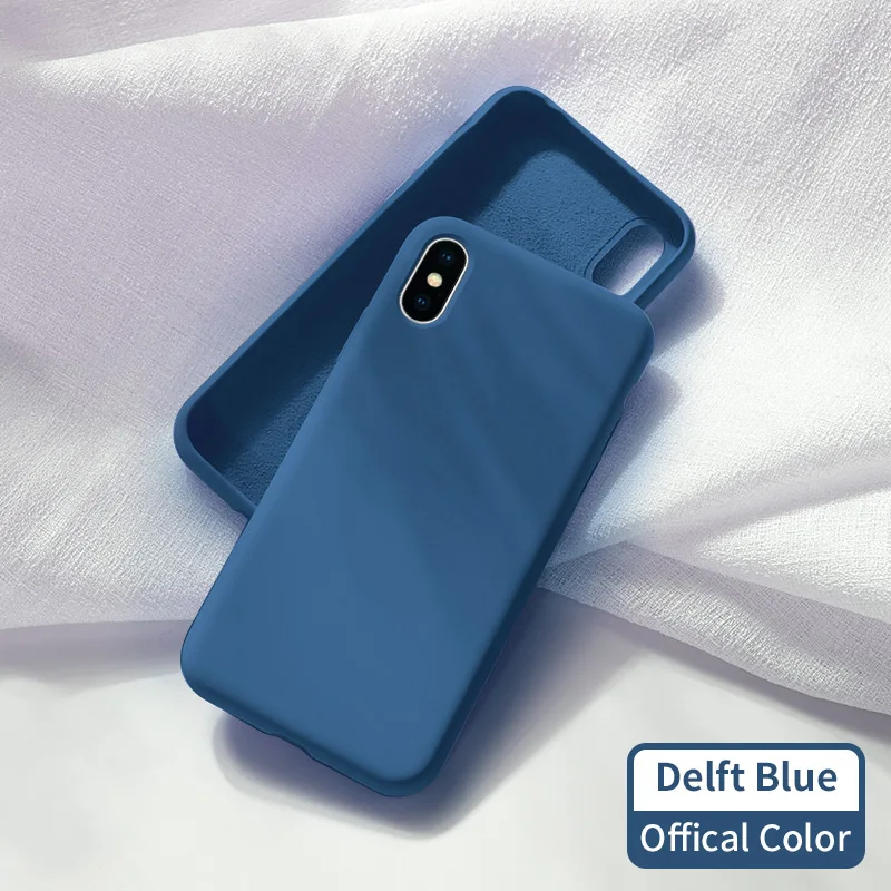 Delft Blue Чехол ASINA для iPhone 8, 7, 6, жидкий силиконовый чехол, однотонный Прозрачный бампер для iPhone 8, 7, 6 Plus, X, Xs, Max, XR, Coque Capa - Цвет: Delft Blue