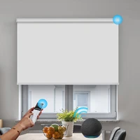 smart control 25mm wi fi motor electric roller blinds compatible with google alexa voice customized size motorized shades