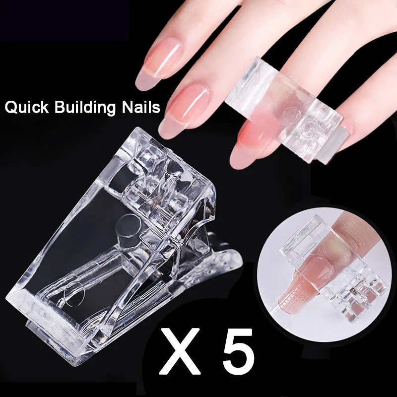 5 шт. быстрое строительство Типсы зажимы ясно придания формы ногтям Зажим
