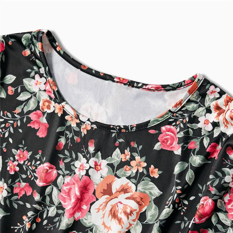Spring Mommy and Me Clothes Princess Baby Dresses Girl Short Sleeve Floral Mother Daughter 2020 Beach Sundress C0700 | Мать и ребенок