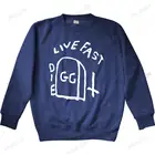 Осенне-весенние толстовки Gg Allin надгробие Толстовка Live Fast Die Graphic мужская толстовка с круглым вырезом