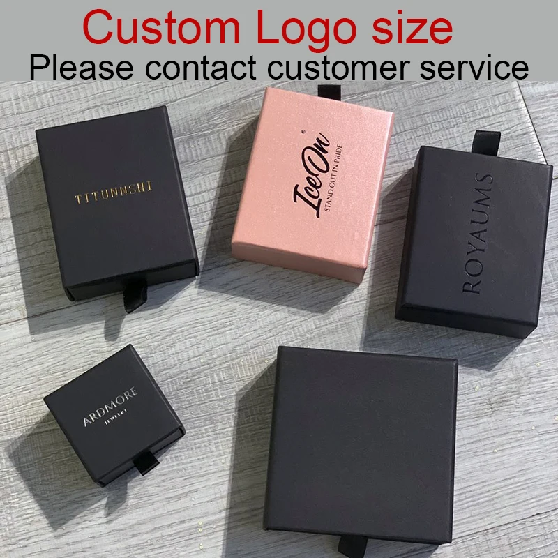 Индивидуальный дизайн логотипа коробка ожерелье браслет серьги упаковка
