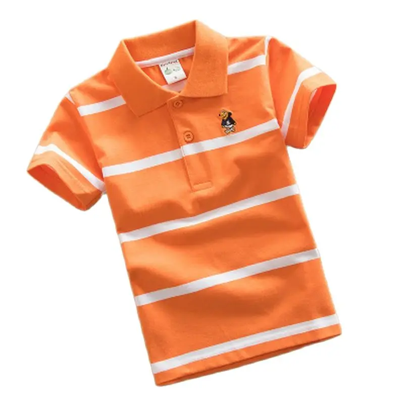 2022 Kids Summer Tops Fashion T-shirt For Girls Boys Stripe Short Sleeve Student Uniform T Shirt Toddlers Clothes | Детская одежда и