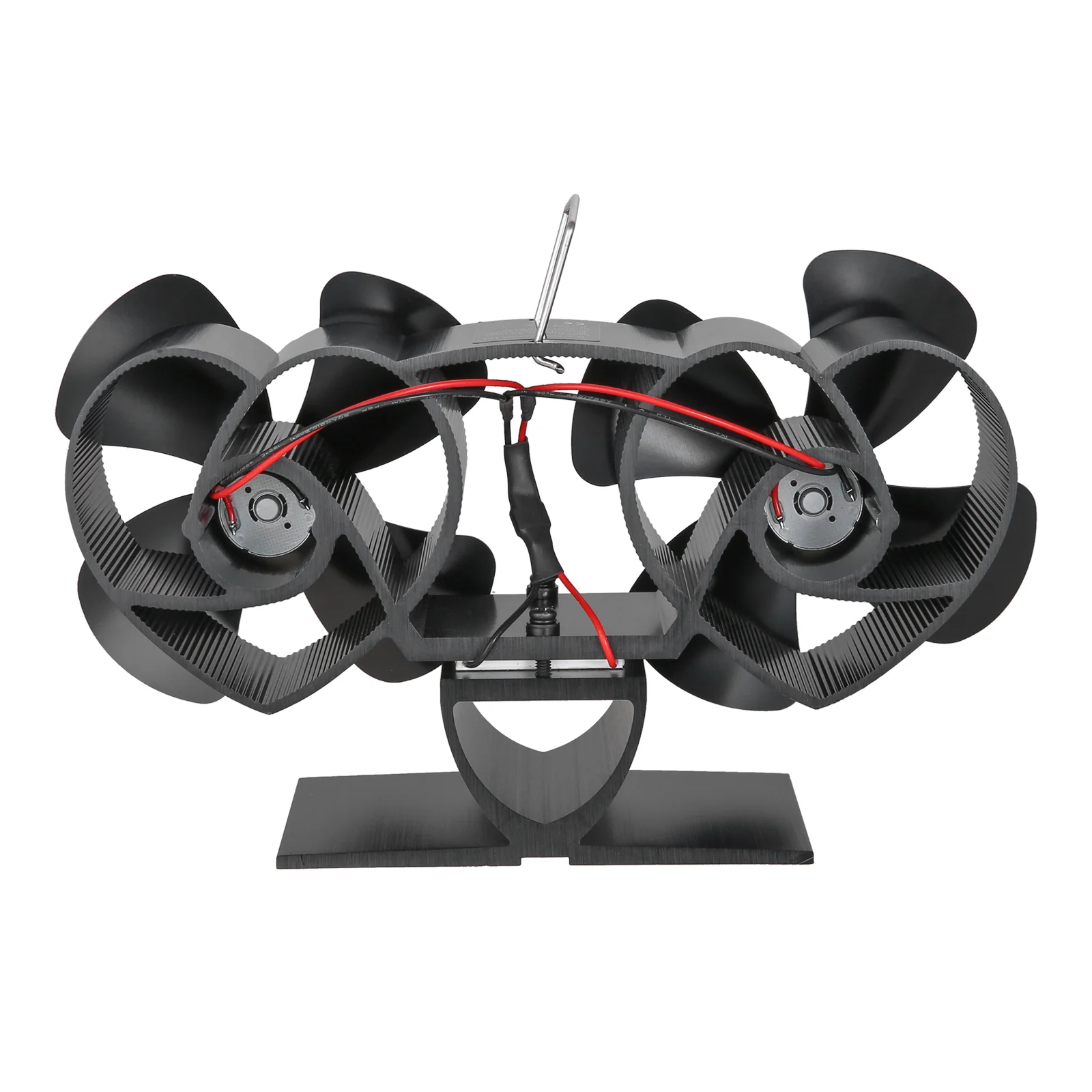 1 set Double Headed 8-blade firewood fireplace fan Heat Powered Wood Burner Eco Stove Fan Quiet камин chimeneas sin calor |