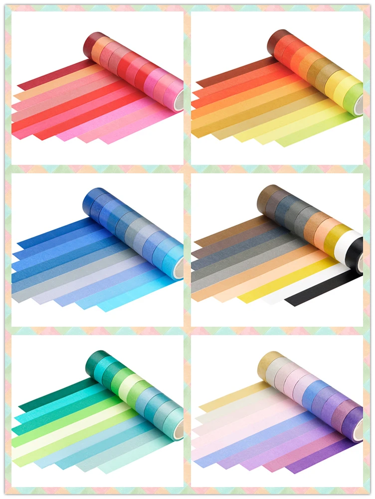 60 рулонов разноцветная лента для упаковки бумаги с радужной текстурой диаметром