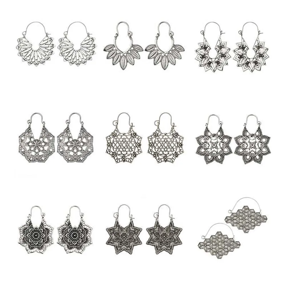 Богемные женские Полые Цветы соты филигрань Ретро ювелирные изделия подарок |