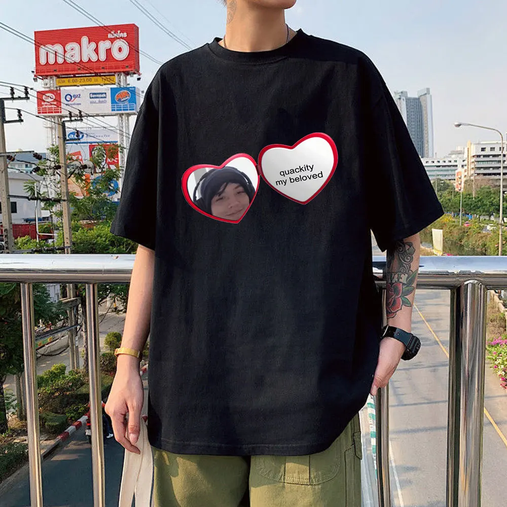 

Quackity-My-Beloved-Love-Print-Oversized-T-Shirt-100--Funny-Tee-Homme-EU-Size-Breathable