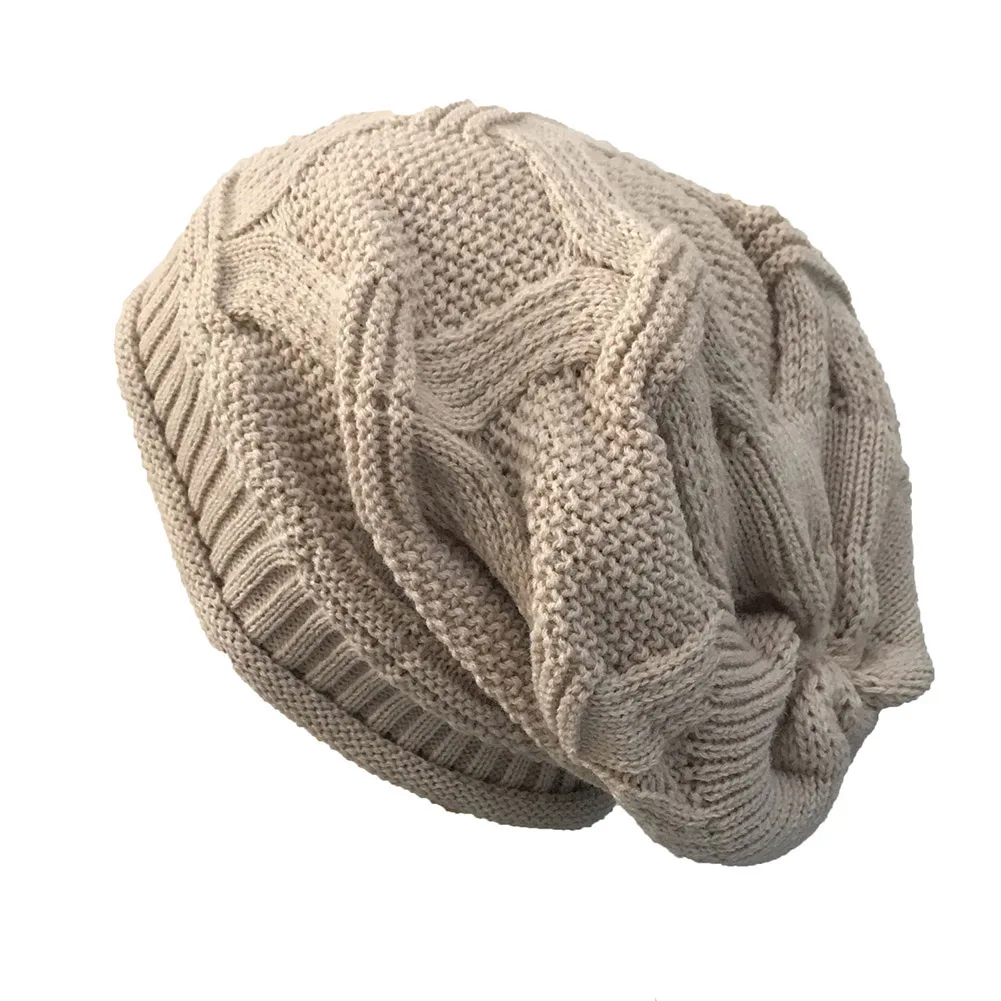 

Slouchy Beanie Winter Hat For Women Men Knitted Warm Fleece Lining Hat For Female Skullies Beanies Red Black Grey Cap