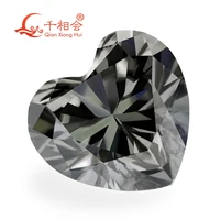 gray color heart shape moissanites loose gem stone sic material by qianxianghui video is light yellow