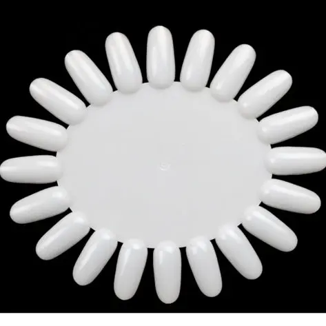 1pc white Форма для дизайна ногтей, акриловые накладные наконечники для практики, круглые колеса, формы для самостоятельного отображения, тренировочные колеса, маникюрные инструменты для ногтей - Цвет: 1pc white