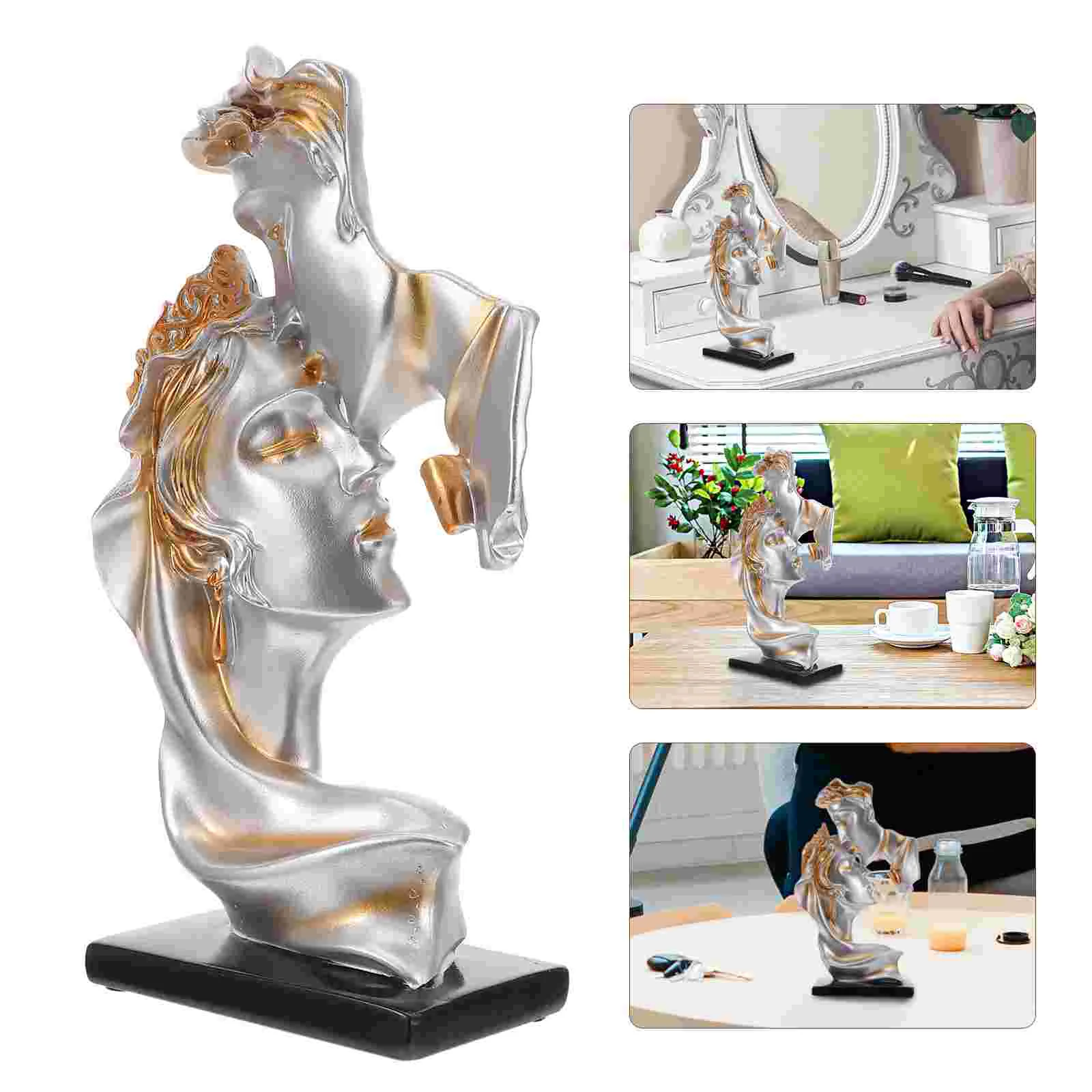 

1pc Delicate Couple Decoration Resin Crafts Sculpture Cabinet Adornment