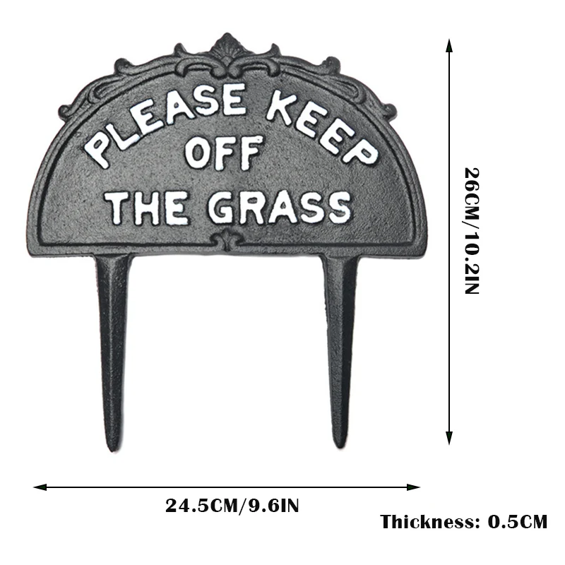 

Please Keep Off the Grass No Pooping Yard Sign Heavy Duty Weatherproof Fade Resistant Metal Stand Included F2
