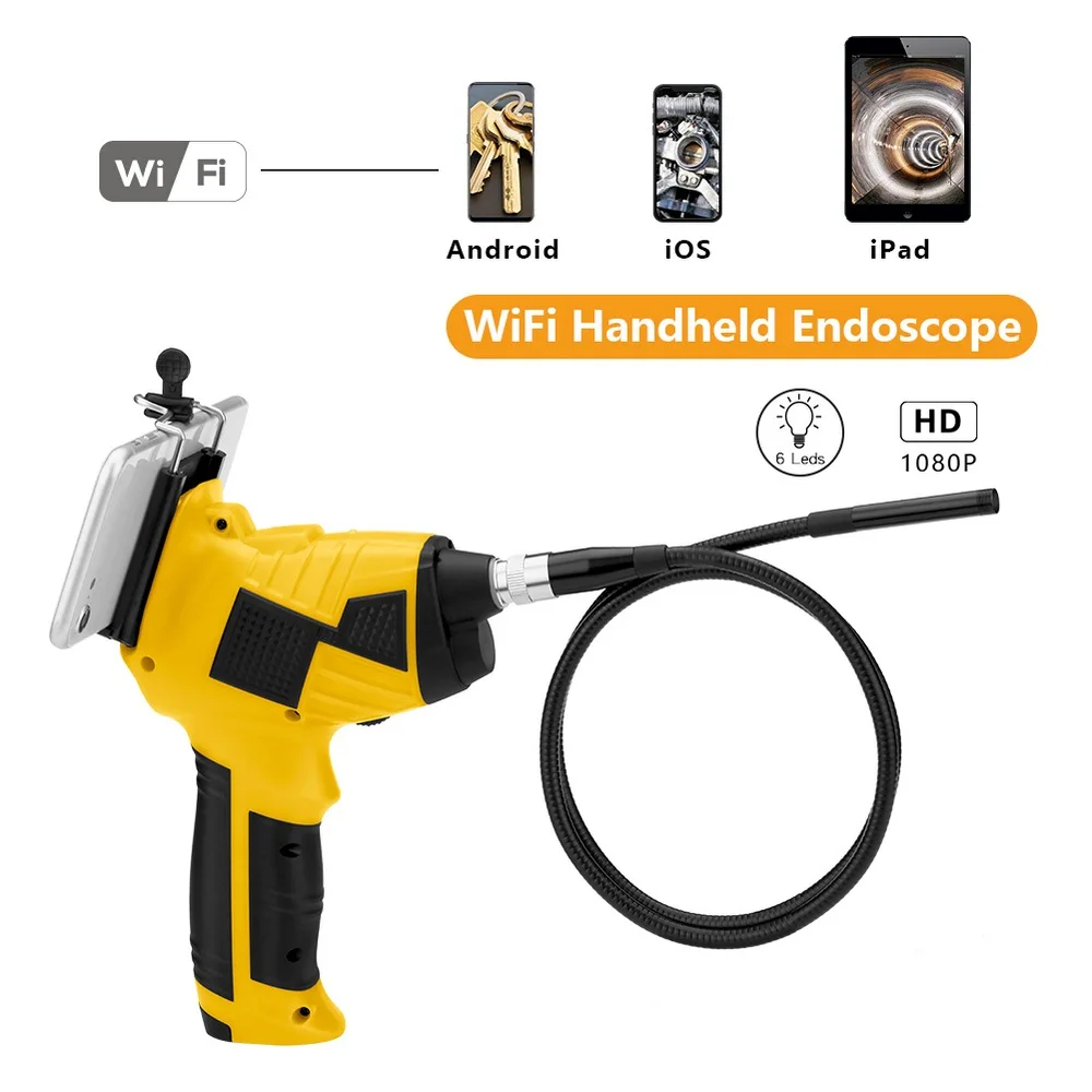 Ручной эндоскоп с Wi Fi камерой HD 1080P Инспекционная камера для смартфонов Android IOS