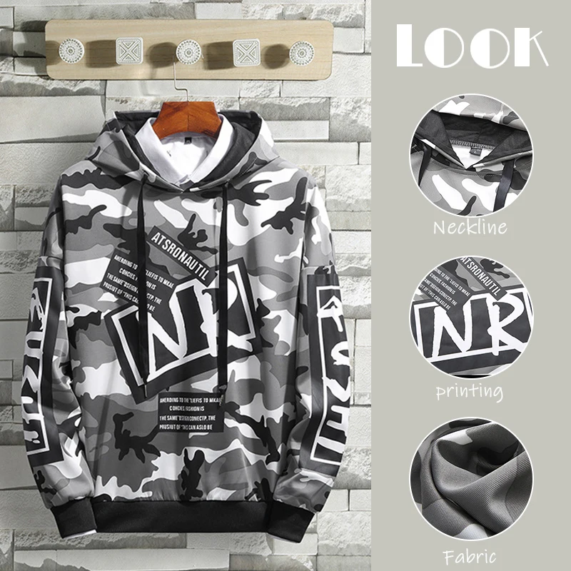 

Anbenser 2020 New Fashion Sweatshirt Camouflage Hoodies Men Camo Hoody Hip Autumn Winter Military Hoodie Mens Clothing Plus Size